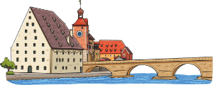 Regensburg Steinerne Brücke Grafik